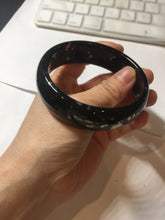 Load image into Gallery viewer, 61mm 100% Natural dark green/black meteorite Stellar Night sky nephrite bangle HN89-1022
