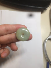 Load image into Gallery viewer, Type A 100% Natural icy green/yellow Jadeite Jade safety Guardian donut Pendant group A123
