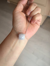 Load image into Gallery viewer, Type A 100% Natural white/light purple olive shape Jadeite Jade LuluTong (Every road is smooth) bead pendant BK108
