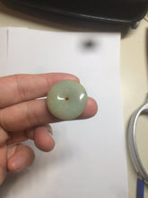 Load image into Gallery viewer, Type A 100% Natural icy green/yellow Jadeite Jade safety Guardian donut Pendant group A123
