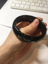 Load image into Gallery viewer, 61mm 100% Natural dark green/black meteorite Stellar Night sky nephrite bangle HN89-1022
