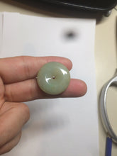 Load image into Gallery viewer, Type A 100% Natural icy green/yellow Jadeite Jade safety Guardian donut Pendant group A123
