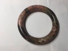Load image into Gallery viewer, 56mm 100% natural pink/black/brown/yellow chubby round cut rose stone (Rhodonite) bangle AW35
