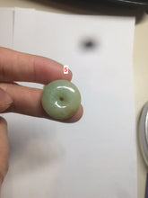 Load image into Gallery viewer, Type A 100% Natural icy green/yellow Jadeite Jade safety Guardian donut Pendant group A123
