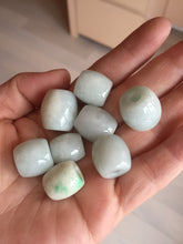Load image into Gallery viewer, type A 100% Natural white/light green olive shape Jadeite Jade LuluTong (Every road is smooth) bead pendant BK107

