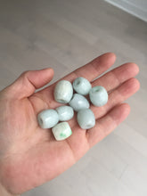 Load image into Gallery viewer, type A 100% Natural white/light green olive shape Jadeite Jade LuluTong (Every road is smooth) bead pendant BK107
