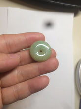 Load image into Gallery viewer, Type A 100% Natural icy green/yellow Jadeite Jade safety Guardian donut Pendant group A123
