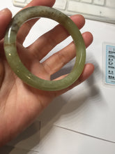 Load image into Gallery viewer, 55.5mm Certified Type A 100% Natural green yellow/sugar brown flying dandelions nephrite Jade bangle HN51-0488
