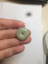 Load image into Gallery viewer, Type A 100% Natural icy green/yellow Jadeite Jade safety Guardian donut Pendant group A123
