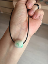 Load image into Gallery viewer, type A 100% Natural white/light green olive shape Jadeite Jade LuluTong (Every road is smooth) bead pendant BK107
