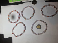 Load image into Gallery viewer, 100% natural type A light purple/white water drop/olive jadeite jade bead bracelet BK58
