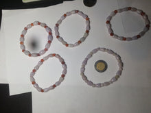 Load image into Gallery viewer, 100% natural type A light purple/white water drop/olive jadeite jade bead bracelet BK58
