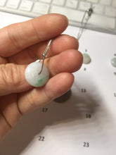 Load image into Gallery viewer, 15.2mm Type A 100% Natural sunny green/white Abacus-Bead Peace and Safety Guardian Donuts Buckle jadeite Pendant group  PH114-1
