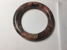 Load image into Gallery viewer, 55mm 100% natural pink/black/brown/yellow chubby round cut rose stone (Rhodonite) bangle AW36

