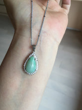 Load image into Gallery viewer, 100% natural type A sunny green jadeite jade water drop pendant necklace group PA111
