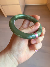 Load image into Gallery viewer, 57.4mm 100% natural certified dark green/gray nephrite jade bangle HF69-6454
