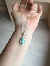 Load image into Gallery viewer, 100% natural type A sunny green jadeite jade water drop pendant necklace group PA111

