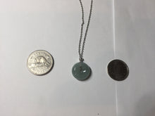 Load image into Gallery viewer, 14mm Type A 100% Natural light green blue Jadeite Safety Guardian Button donuts pendant BG209
