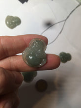 Load image into Gallery viewer, 100% Natural type A dark green/gray happy buddha jadeite Jade pendant necklace group BG8
