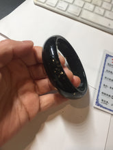 Load image into Gallery viewer, 61.2mm 100% Natural dark green/black meteorite Stellar Night sky nephrite bangle HN91-1026
