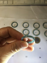 Load image into Gallery viewer, 20.2mm size 10 1/2 100% natural type A icy watery green/blue Guatemala jadeite jade band ring group PJ35
