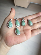 Load image into Gallery viewer, 100% natural type A sunny green jadeite jade water drop pendant necklace group PA111
