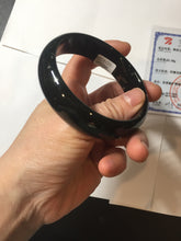 Load image into Gallery viewer, 61.2mm 100% Natural dark green/black meteorite Stellar Night sky nephrite bangle HN91-1026
