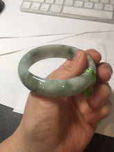 Load image into Gallery viewer, 55.6mm certified 100% natural Type A light green yellow jadeite jade bangle F179-3085
