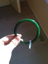 Load image into Gallery viewer, 62mm certified 100% Natural dark green/black round cut nephrite (碧玉) bangle HN66-9144

