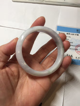 Load image into Gallery viewer, 54.8mm certified 100% natural Type A dark green/purple/white with green floating flowers jadeite jade bangle PB232-2827
