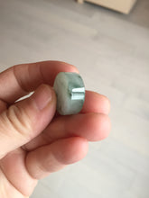 Load image into Gallery viewer, 20mm 100% Natural icy watery light green clear jadeite Jade Safety Guardian Button (donut) Pendant BK106
