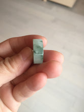 Load image into Gallery viewer, 20mm 100% Natural icy watery light green clear jadeite Jade Safety Guardian Button (donut) Pendant BK106
