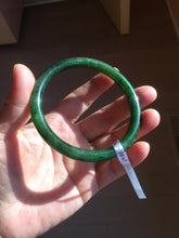 Load image into Gallery viewer, 62mm certified 100% Natural dark green/black round cut nephrite (碧玉) bangle HN66-9144
