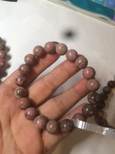 Load image into Gallery viewer, 10-10.3mm 100% natural pink/black rose stone (Rhodonite) bracelet SY41
