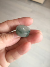 Load image into Gallery viewer, 20mm 100% Natural icy watery light green clear jadeite Jade Safety Guardian Button (donut) Pendant BK106
