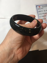Load image into Gallery viewer, 61.2mm 100% Natural dark green/black meteorite Stellar Night sky nephrite bangle HN91-1026
