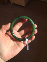 Load image into Gallery viewer, 62mm certified 100% Natural dark green/black round cut nephrite (碧玉) bangle HN66-9144
