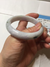 Load image into Gallery viewer, 54.8mm certified 100% natural Type A dark green/purple/white with green floating flowers jadeite jade bangle PB232-2827
