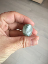 Load image into Gallery viewer, 20mm 100% Natural icy watery light green clear jadeite Jade Safety Guardian Button (donut) Pendant BK106

