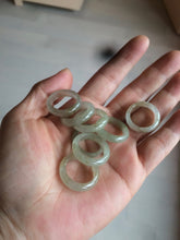 Load image into Gallery viewer, 15.9mm/size 5 1/4 100% natural type A icy watery dark green/light green/yellow/gray jadeite jade band ring BF54
