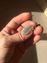Load image into Gallery viewer, 100% natural type A icy watery light green blue gray Guatemala jadeite feather pendant PE25
