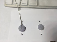 Load image into Gallery viewer, 14mm Type A 100% Natural purple/gray Abacus-Bead Peace and Safety Guardian Donuts Buckle jadeite Pendant group  PH115-1
