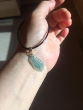 Load image into Gallery viewer, 100% natural type A icy watery light green blue gray Guatemala jadeite feather pendant PE25
