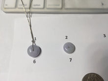 Load image into Gallery viewer, 14mm Type A 100% Natural purple/gray Abacus-Bead Peace and Safety Guardian Donuts Buckle jadeite Pendant group  PH115-1
