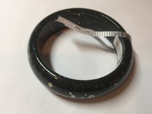 Load image into Gallery viewer, 57.5mm 100% Natural dark green/black meteorite Stellar Night sky broad style nephrite Jade bangle HF109-0066
