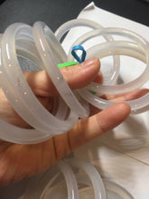 Load image into Gallery viewer, 54.4-59mm 100% natural clear/white/beigh/pale pin/yellow/brown slim agate bangle group MN1 Add on item.
