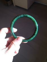Load image into Gallery viewer, 61mm certified 100% Natural dark green/black nephrite (碧玉) bangle HN69-1573
