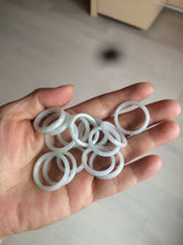 Load image into Gallery viewer, 100% natural type A white slim jadeite jade band ring BF53

