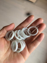 Load image into Gallery viewer, 100% natural type A white slim jadeite jade band ring BF53
