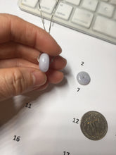 Load image into Gallery viewer, 14mm Type A 100% Natural purple/gray Abacus-Bead Peace and Safety Guardian Donuts Buckle jadeite Pendant group  PH115-1
